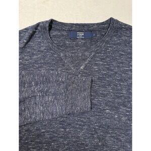 VTG J Crew Sportswear Sweatshirt Mens L Dark Blue Crewneck Reverse Weave Heavy‎